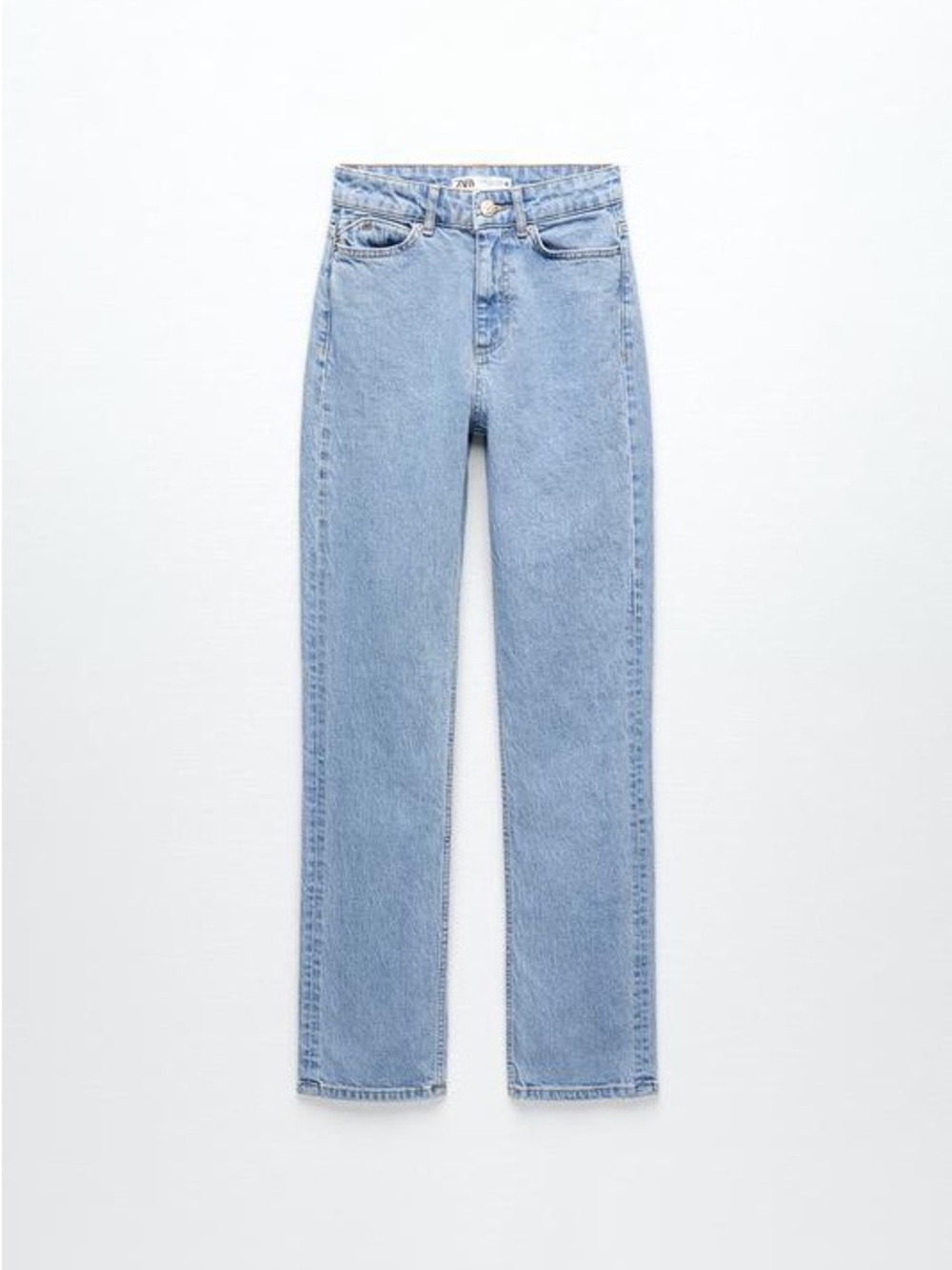 Zara High Rise Straight Jeans Light Blue - Picture 15 of 16
